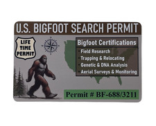 Bigfoot ID Card Sasquatch Search Permit Bigfoot Card Funny ID Cards Joke Cards picture