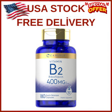 Carlyle Vitamin B-2 400mg 180 Count Non-GMO Gluten Free Supplement B2 Riboflavin picture