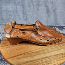 Pikolinos Spanish Leather Slingback Sandals Cutout Design Brown Casual EU 40 picture