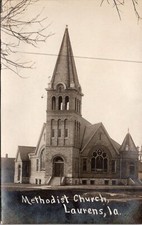  Laurens Iowa Historic Methodist Church c.1908-1920s Vintage RPPC Postcard 23445 picture