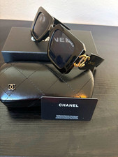 CHANEL Women’s Oversized Square Sunglasses Black Plastic Frame Tinted w/ Case picture