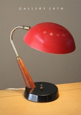 ATOMIC SAUCER DESK LAMP THURSTON VTG UFO LIGHTOLIER TEAK MID CENTURY MODERN picture
