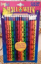 Vintage LISA FRANK Halloween Pencils 15 Scary Pencils Party Favors NIP NOS picture
