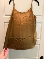 Sundance 100% Silk Olive Green Spaghetti Strap Cami picture