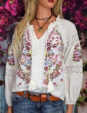 NWOT SUNDANCE CATALOG Kaitlin Embroidered Blouse Small picture
