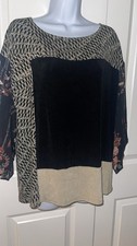NWOT TRAVELERS  By CHICO'S Women's Black Tunic Top Size   -1 (US -M) 12/14 picture