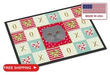 Caroline's Treasures CK5158MAT Scottish Fold Cat Love Doormat 18x27, Red Front D picture
