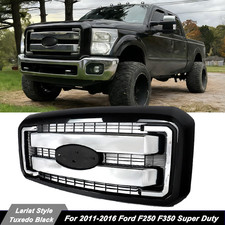For 2011-2016 Ford F250 F350 Tuxedo Black Frame Shell Chrome Grille BC3Z-8200-A picture