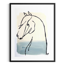 Original Abstract 9x12 Horse Painting Acrylic Neutral  Wall Art Living Room picture