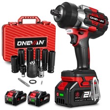 2800Nm Electric Impact Wrench Cordless 1/2'' High Power Driver +2 Battery Case picture