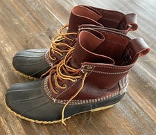 L.L. Bean Bean Boots 8 Inch Duck Boots Mens Size 8 Tan Brown USA Maine Made Rain picture