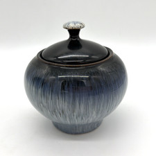 Denby Halo Lidded Sugar Bowl Speckled 4 3/8” RARE picture