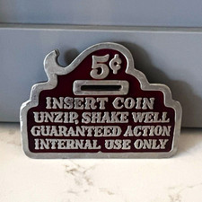 The Great American Buckle Co.vintage “Insert coin here” Metal Well 1.5in MPN 326 picture
