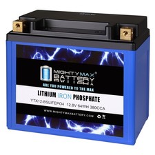 Mighty Max YTX12-BS Lithium Battery compatible with Ducati 848 Evo 2010-2016 picture