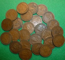 Assorted 1920 to 1936Canadian Small Cent  1/2Roll   25 Coins King George V #JY30 picture