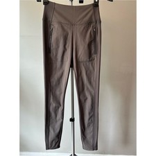 Athleta Headlands Hybrid High-Rise Tight Leggings Women Small Brown Zip Pockets picture