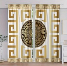DUTCH HAMMER VELVET CURTAIN WHITH AWONDERFUL 2D VERSACE DESIGN SEE DESCRIPTION picture