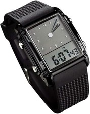 Reloj Deportivo Hombre Dial Rectangular LED 7 Colores Alarma Cronometro 12/24H picture