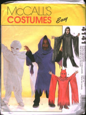 4141 McCalls SEWING Pattern Kids Halloween Costume Loose Fitting Pullover Ghost picture