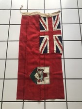Vintage 1910s Bermuda Red Ensign Nautical Flag Hand Sewn Painted Shield Wool picture