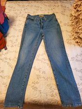 Madewell Women's Straight Jeans Blue Medium Wash Denim 5-Pocket Button Logo picture
