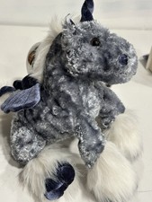 Ultra Rare VTG Commonwealth Slate Grey Crinkle Chenille Unicorn VHTF Y2K NO TAGS picture