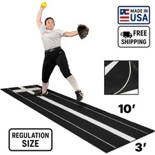 USA-Made Regulation Softball Pitching Mat 3×10 Black – Pro Turf with Rubber picture