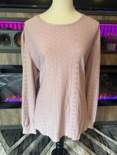 Fantaslook Women's 2XL Pink Long Sleeve Knit Top picture