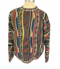 Vintage Men’s Tundra Canada Southwestern Pattern Sweater, 100% Cotton Size L picture