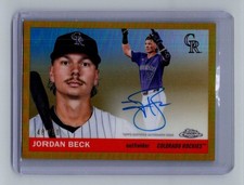 Jordan Beck Auto /50 GOLD 2025 Topps Chrome Platinum RC Rockies picture