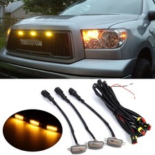 3PCS Amber LED Front Grille Running Lights Lamps For Toyota Tundra Raptor Style picture