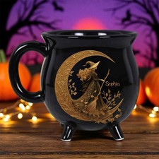 Personalized Witch Brew Cauldron Mug Spooky Halloween Ceramic Coffee Gift picture