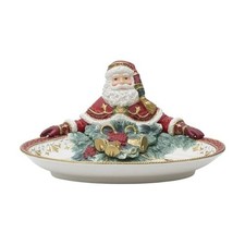 Fitz and Floyd Noel Holiday Santa Figural Serving Bowl Platter, 12 Inch picture