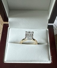2.56ct Lab Grown Oval Diamond Solitaire Ring F VS2 Ex 14k YG Size 4 IGI picture
