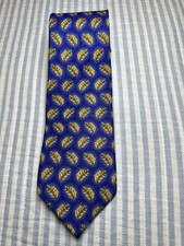 Nordstrom J.Z. Richards Silk Tie Blue Gold Wheat Leaf Pattern Made USA picture