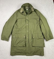 VTG Swedish Army Mens Coat Green Button Field Military Removable Lining C150 picture
