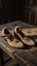 Vintage Old Gringo Embroidered Western Mary Jane Shoes Women's 8B picture