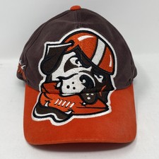 Vintage Cleveland Browns Hat Cap Snap Back One Size Brown NFL Lee Sport 90s picture