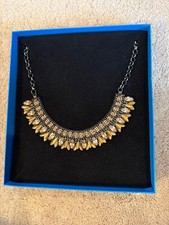 Deepa Gurnani HAND MADE Bib Necklace, yellow crystals picture