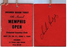 Vintage 1969 Memphis Open Ticket PGA - late Chi Chi Rodriguez Autograph picture