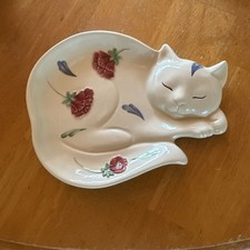 Vintage Lenox “Poppies on Blue” Barnyard Collection KITTEN SPOON REST  picture