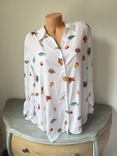 Jane Delancey 1X Top Tropical Beach Fish Print Do Dockside Rayon Blouse Seaside picture