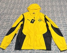 Puma Borussia Dortmund Men’s Woven Pre-Match Jacket Yellow-Black L New With Tags picture