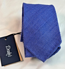 $175 New Drake's Solid Purple Neck Tie 100% SILK Handmade In London England picture
