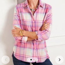 Talbot’s FLANNEL MODERN CLASSIC PLAID SHIRT. NWT SIZE M picture