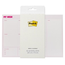 Post-it My Week, Blank Weekly Calendar, 9.9 x 6.9 in, 50 Sheets picture
