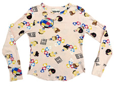Harajuku Lovers vintage y2k 2000s disco balloons Long Sleeve Waffle Print Shirt picture