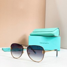 Tiffany & Co. TF3066 Aviator Sunglasses Gold Blue Gradient 64-16-145 NEW W BOX picture