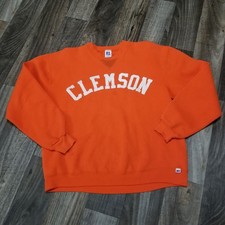 Size L Men's Vintage Clemson Tigers Crewneck Sweatshirt Russell 90s USA Made picture
