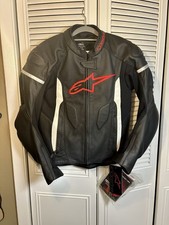 Alpinestars Leather Motorcycle Jacket USA 42/ EUR 52 Black Faster Airflow New picture